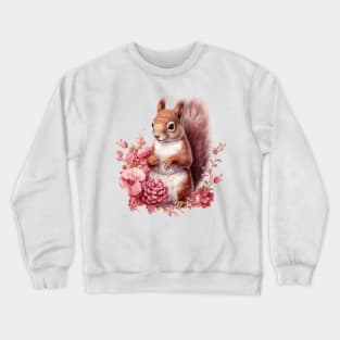 Pink Christmas Squirrel Crewneck Sweatshirt